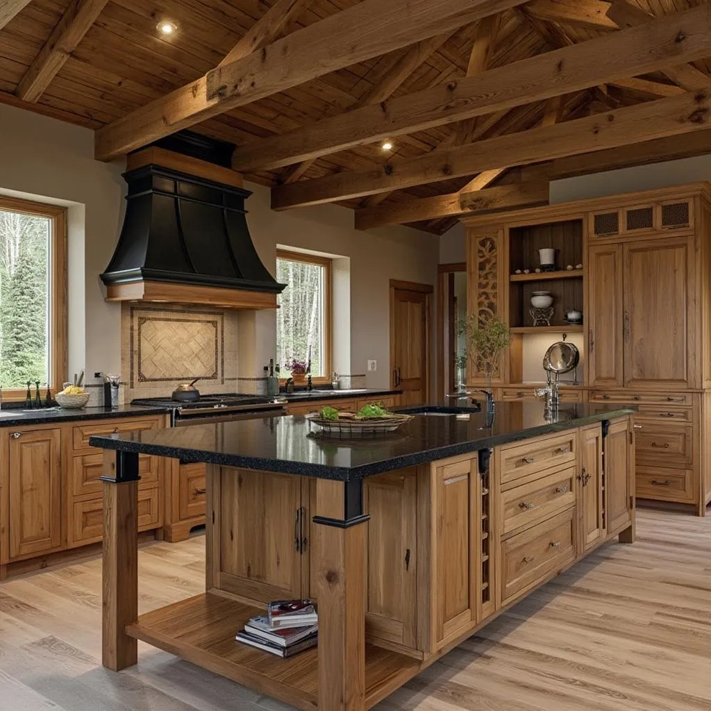 Cocina integral de madera maciza