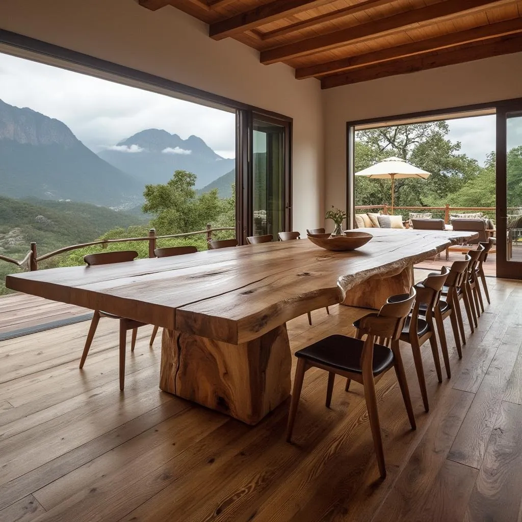 Mesa de comedor de lenga maciza